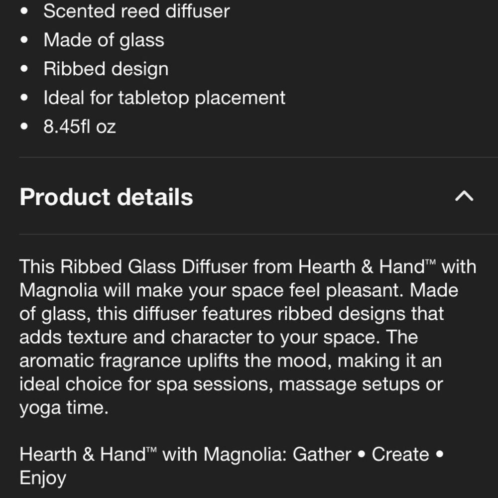 Hearth & Hand Pampas Glass Ribbed Amber Reed Diffuser - Picture 4 of 7